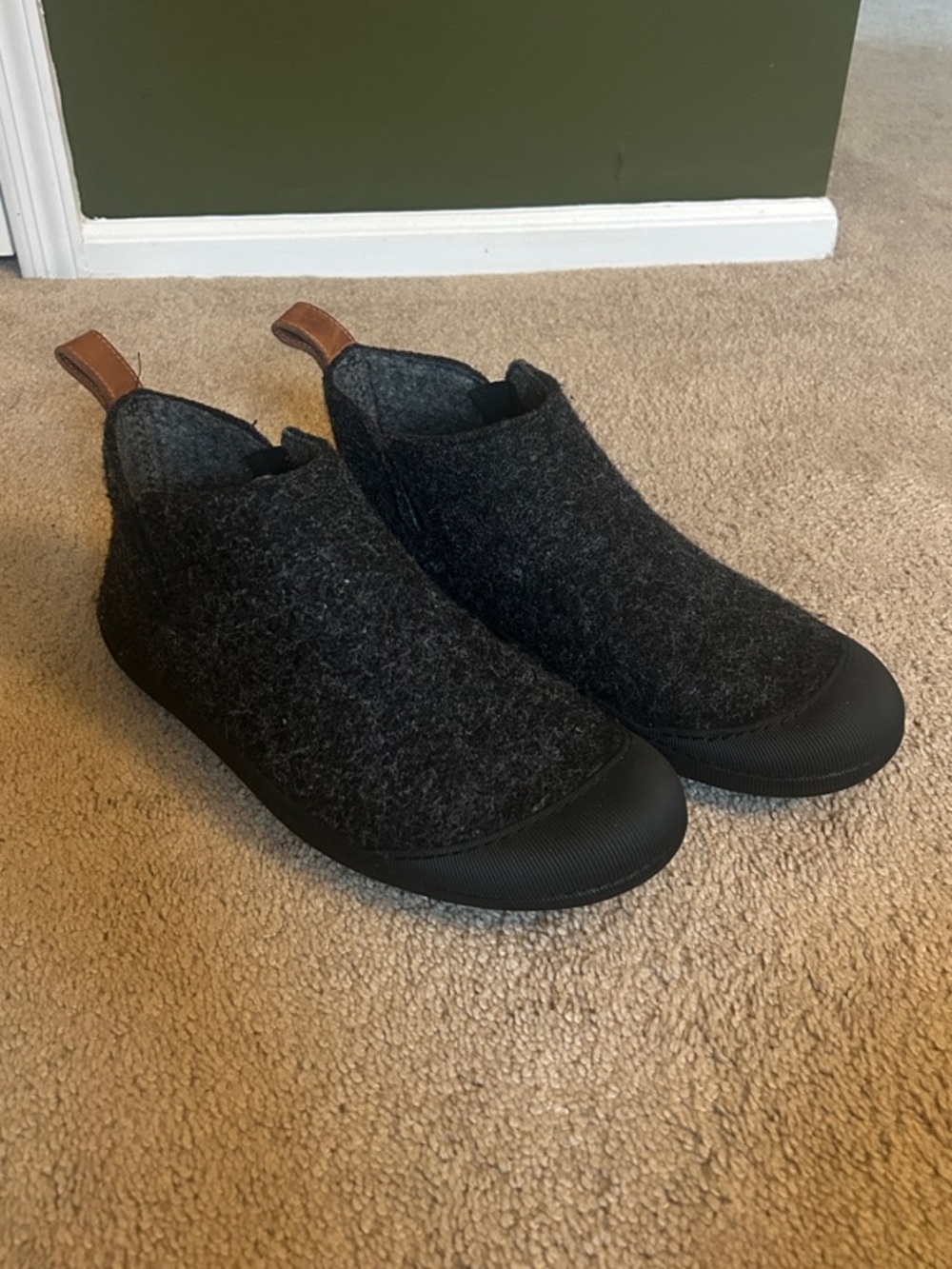 Charcoal Wool Outdoor Slipper Boot